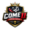 COME11 Official Fantasy Sports logo featuring a cricket player, shield, crown, trophy, and premium gold-red design with transparent background.
